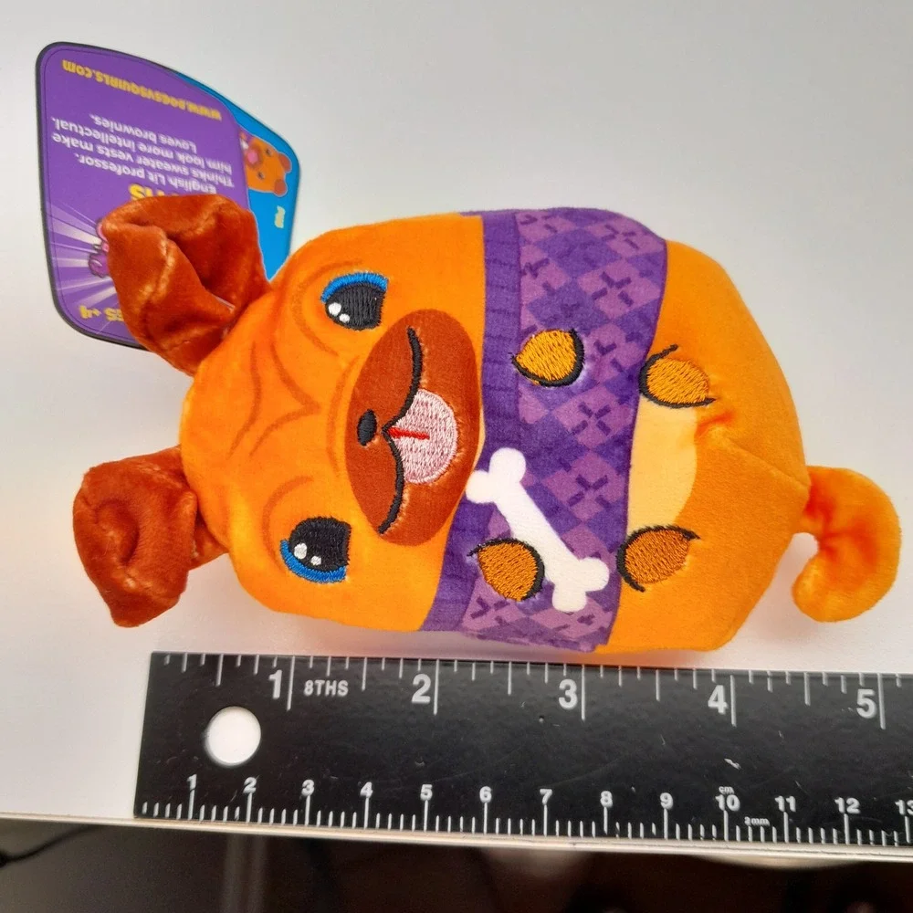 Dogs vs Squirls Otis Bean Bag Plush Series 1 Orange Dog Purple Vest V2000 NWT